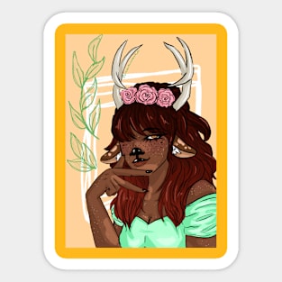 Deer girl Sticker